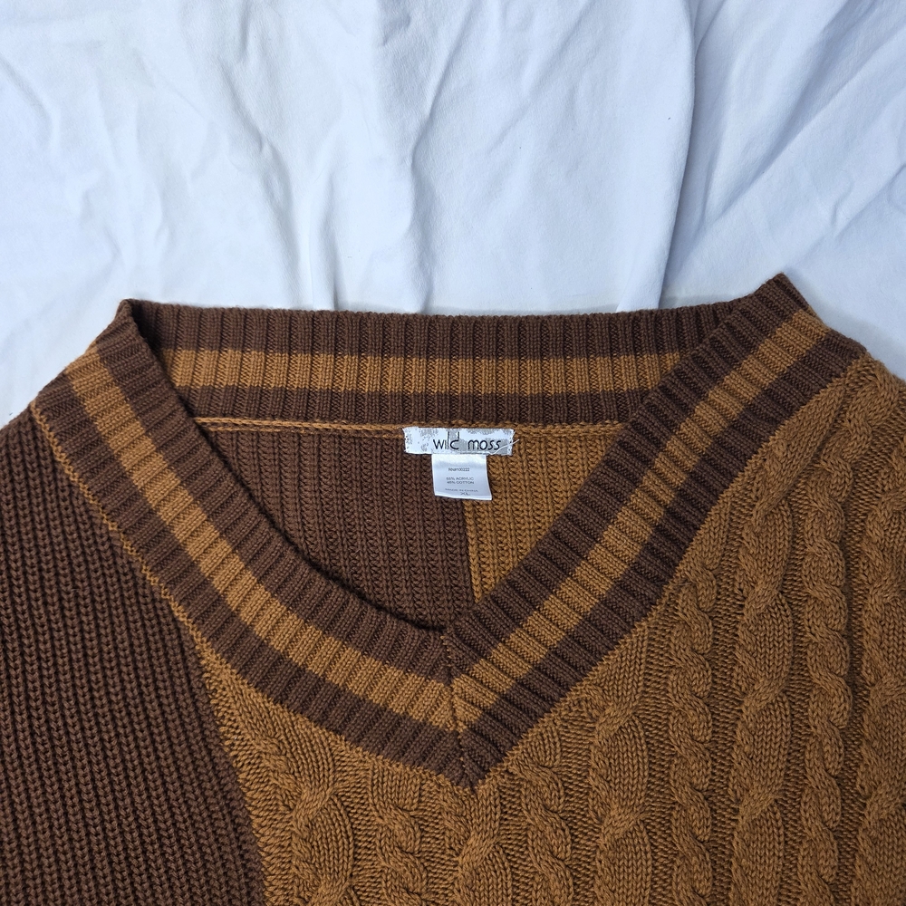 Wildmoss Womens Patchwork Mixed Knit Sweater - image 6